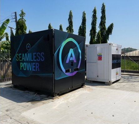 Power Angel exterior at the Abuja commercial showcase site during the day.